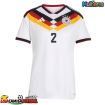 Camisa de Futebol Alemanha Antonio Rudiger #2 Equipamento Principal Mulheres Mundo 2026 Manga Curta